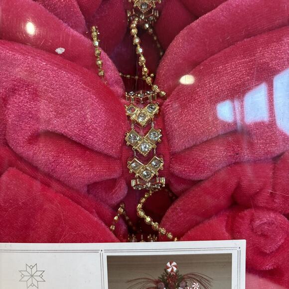 Bella Lux Christmas Tree Bow Clip Ornaments Hot Bright Pink Rhinestone Set Of 4 - Picture 2 of 5